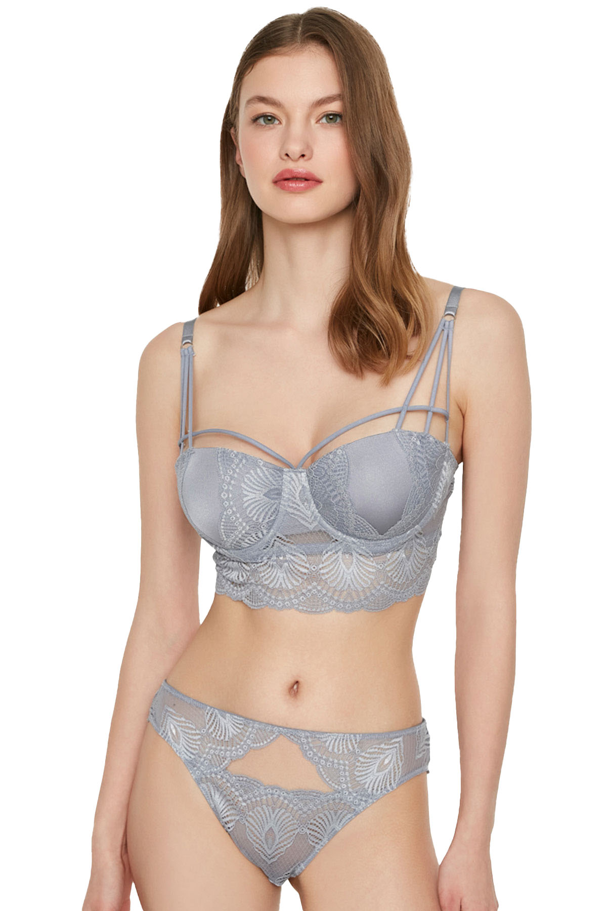 4003- Desteksiz Sütyen Külot Takım - D