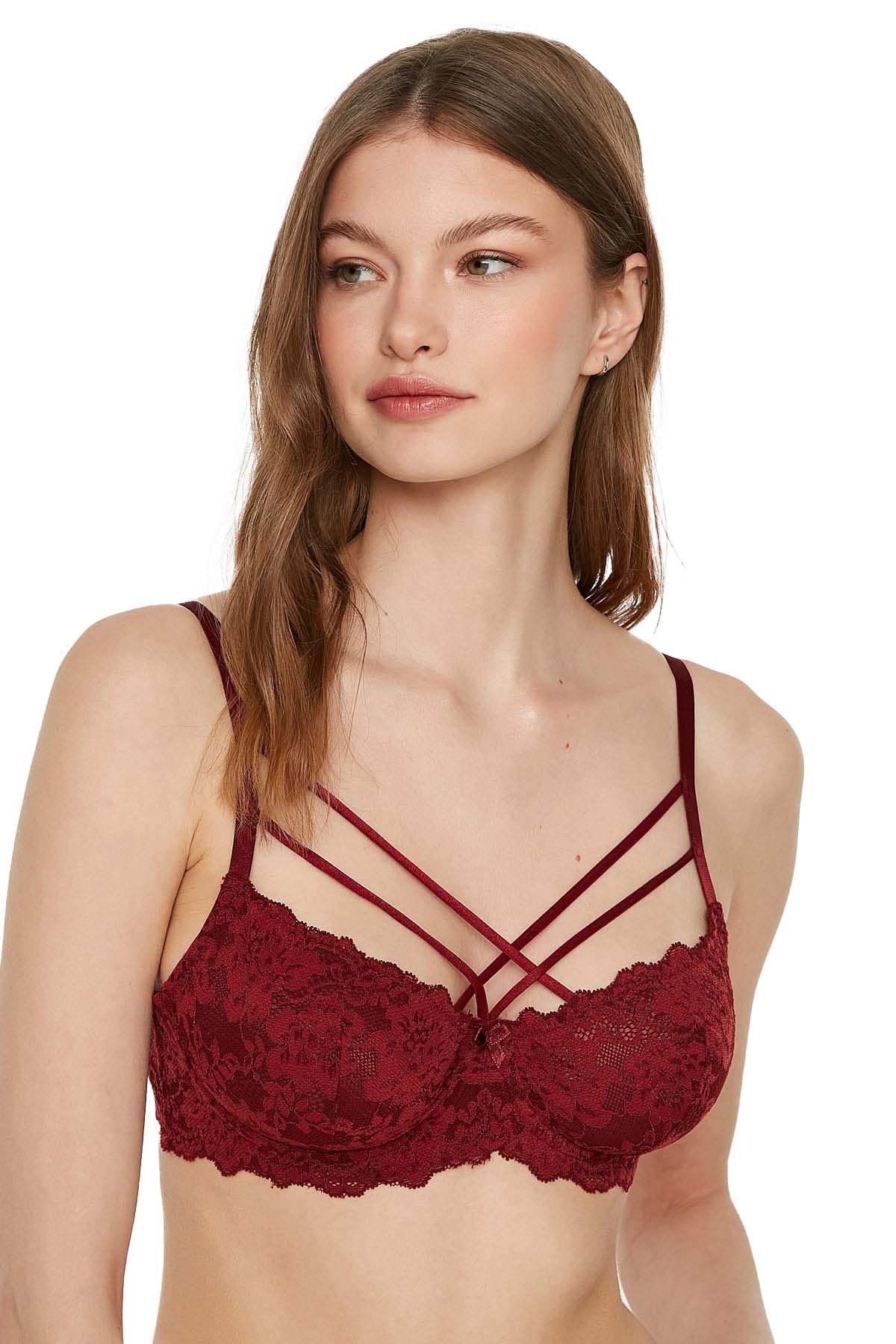 7080 - Desteksiz Dantelli Sütyen - D